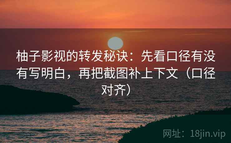 柚子影视的转发秘诀:先看口径有没有写明白,再把截图补上下文(口径对齐) 柚子影视的转发秘诀:先看口径有没有写明白,再把截图补上下文(口径对齐)